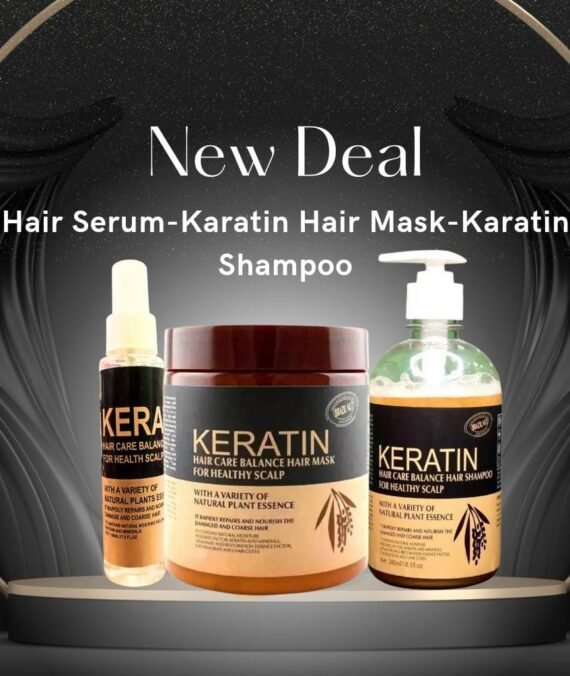 (new Deal) Pack Of 3 Items Keratin Hair Mask| Keratin Shampoo| Keratin Hair Spray/serum